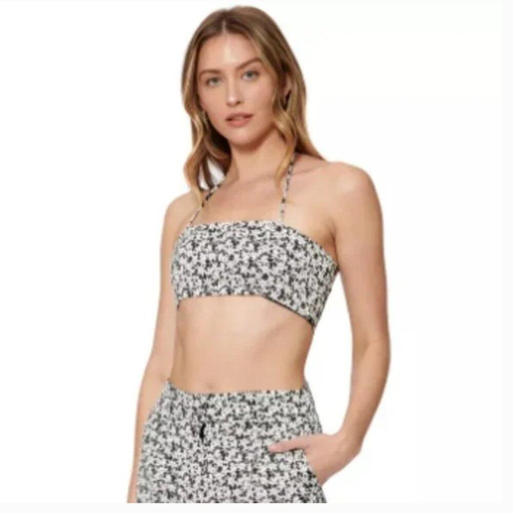 Bar III Sofia Richie Satin Ditsy Print Bralette